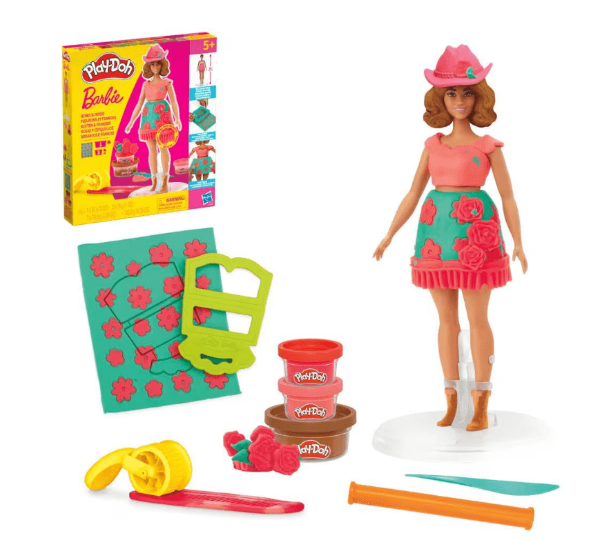 Hasbro - Play-Doh Barbie Florals & Fringe – Kreatives Blumendesign für kleine Modefans
