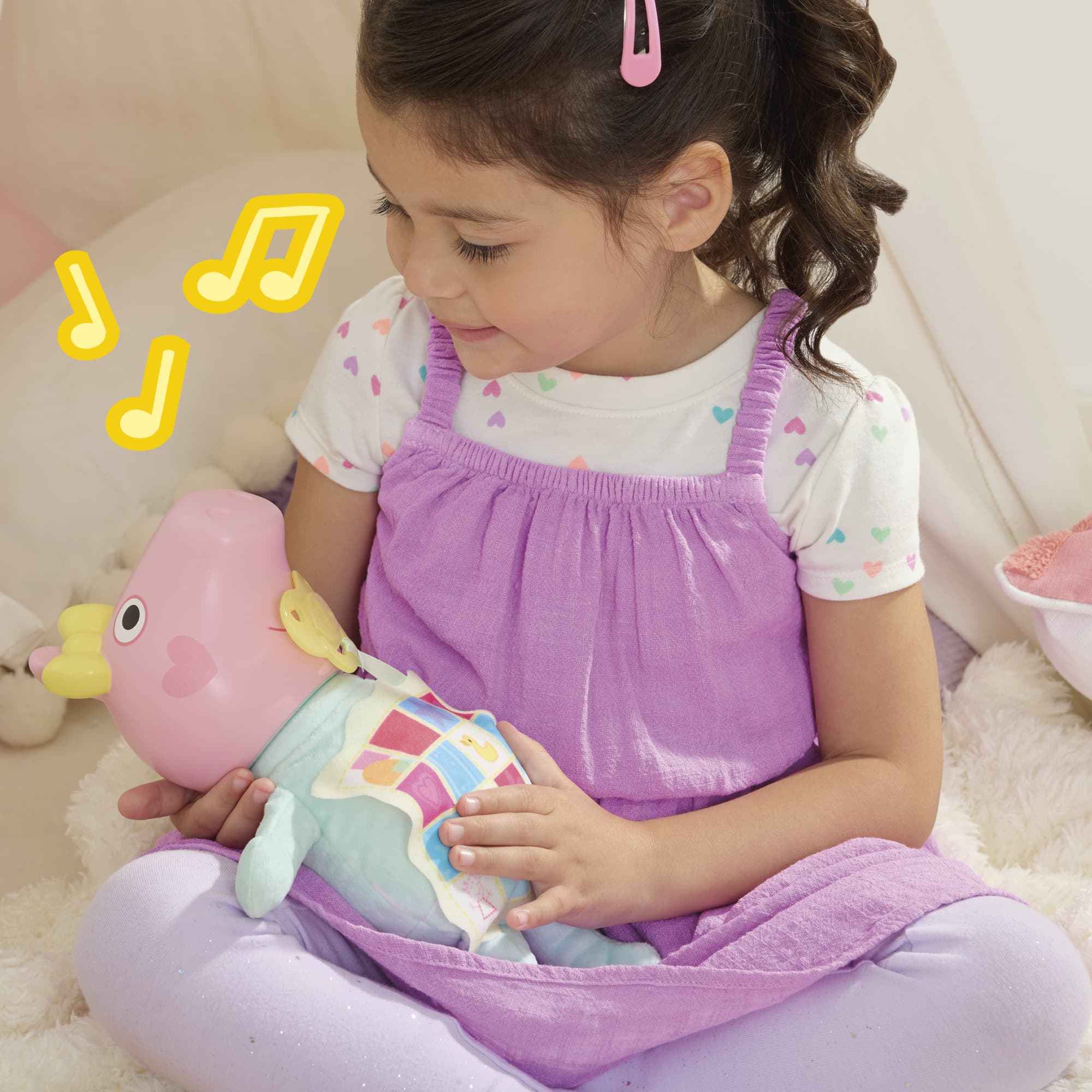 Produktbild Hasbro - Peppa Pig Grunz und Kuschel Evie interaktive Babypuppe 6 von 15