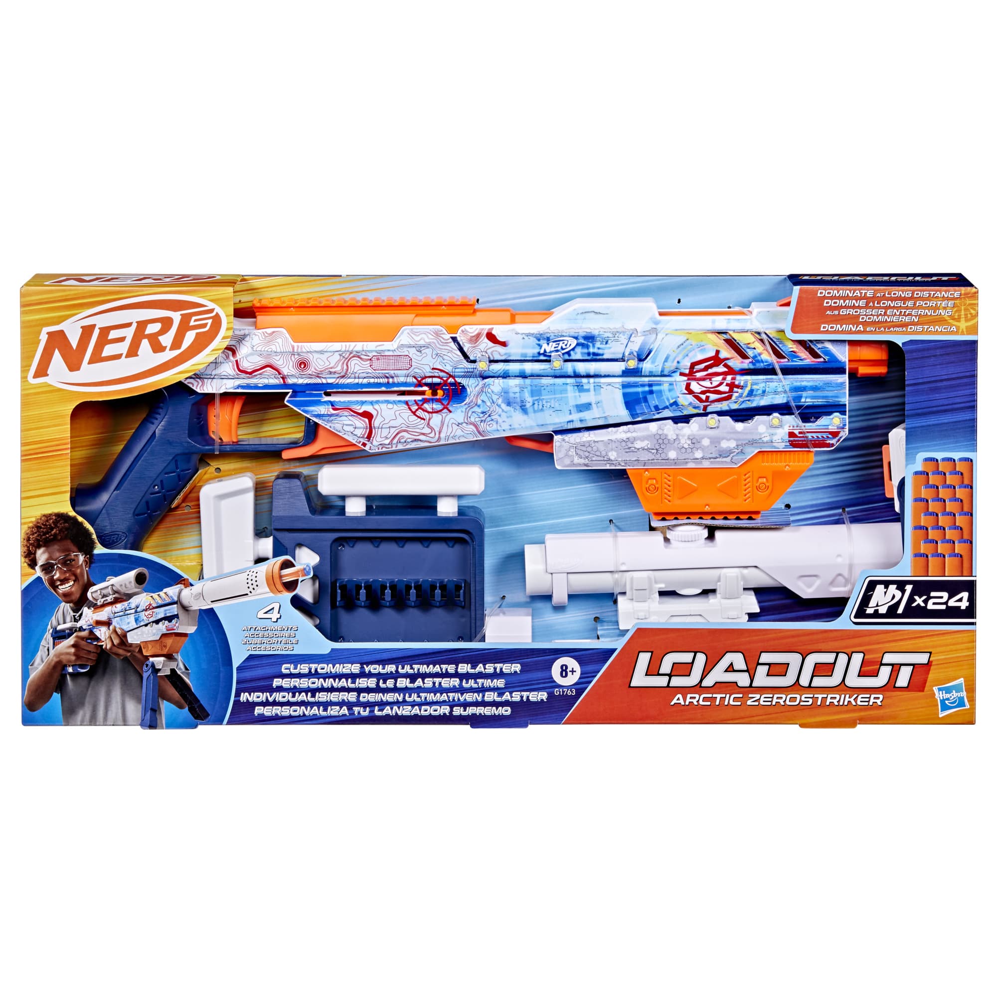 Hasbro - Nerf N Series Loadout Arctic Zerostriker Blaster und N1 Darts