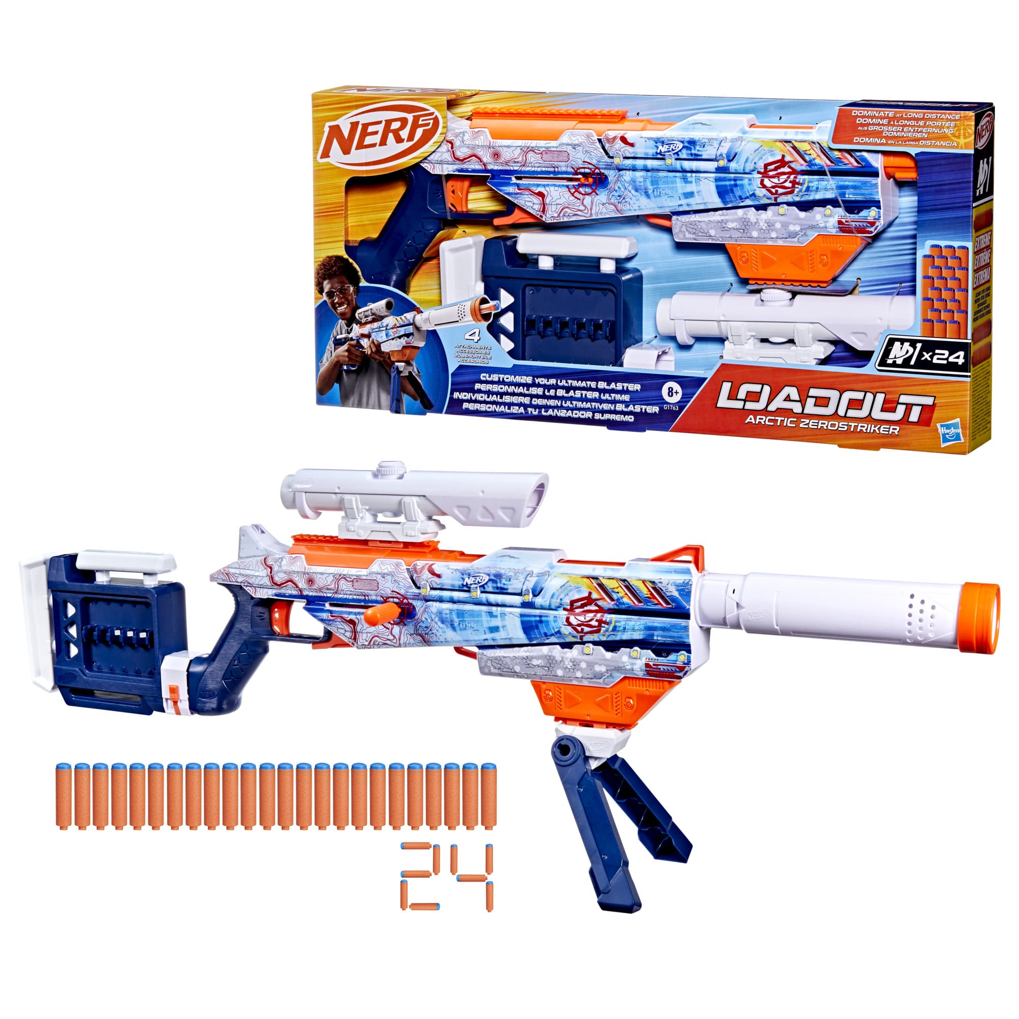 Produktbild Hasbro - Nerf N Series Loadout Arctic Zerostriker Blaster und N1 Darts 9 von 17