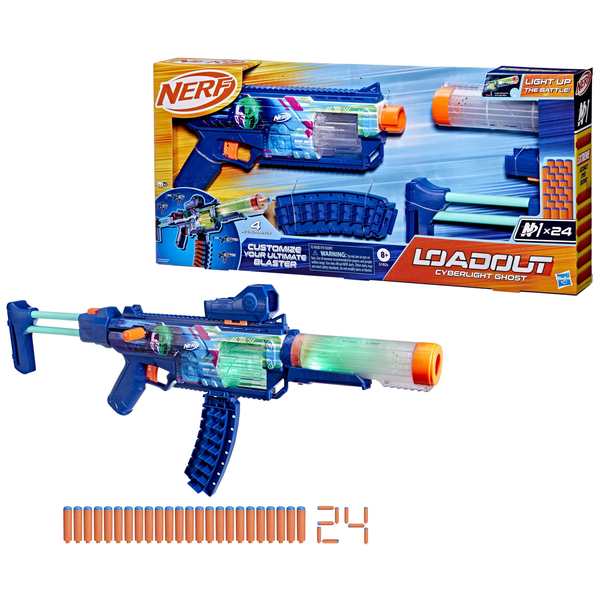 Hasbro - Nerf N Series Loadout Cyberlight Ghost Blaster und N1 Darts