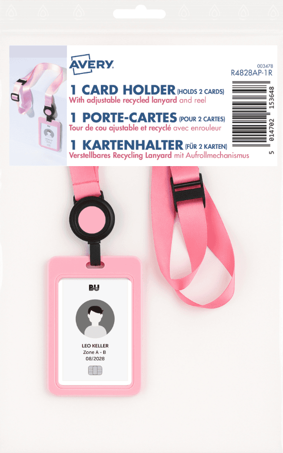 AVERY Lanyard mit Kartenhalter rosa