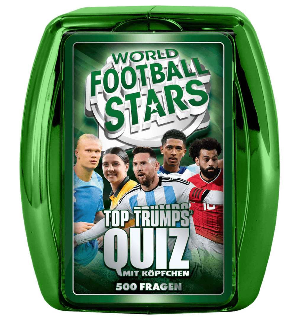 Winning Moves - Top Trumps Quiz – Weltfussballstars green case