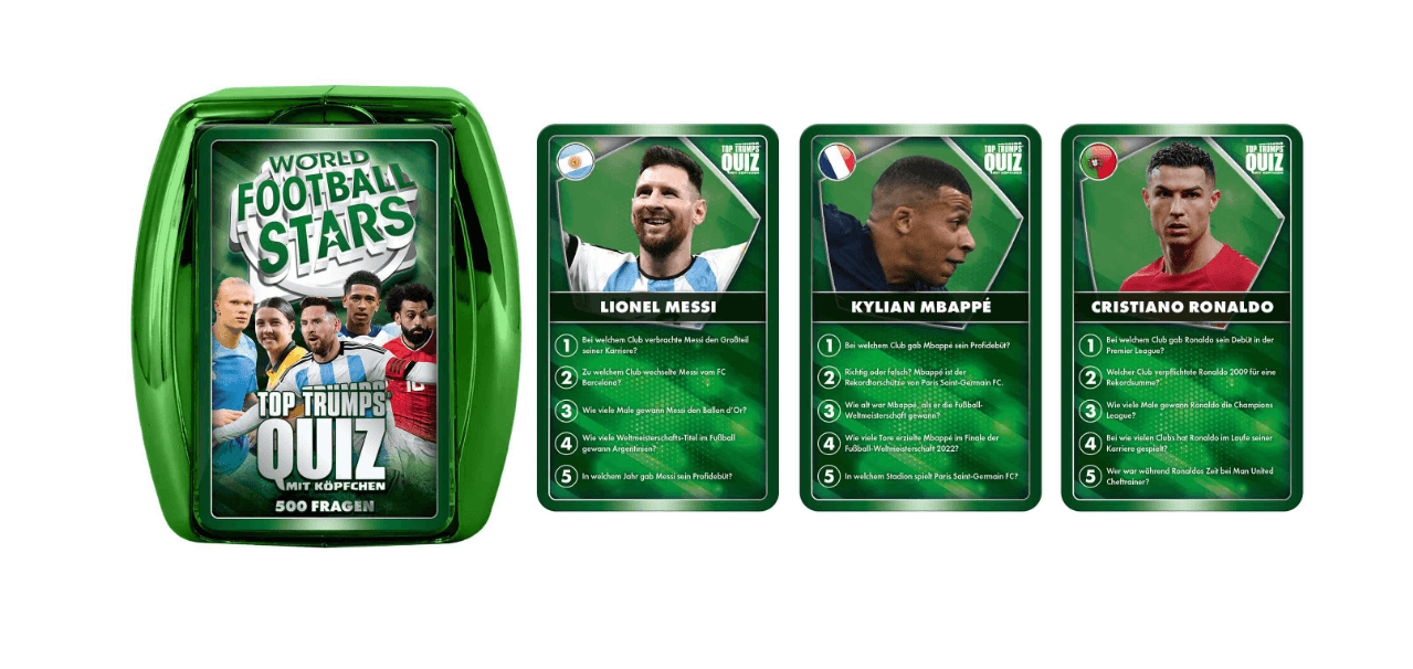 Produktbild Winning Moves - Top Trumps Quiz – Weltfussballstars green case 2 von 4