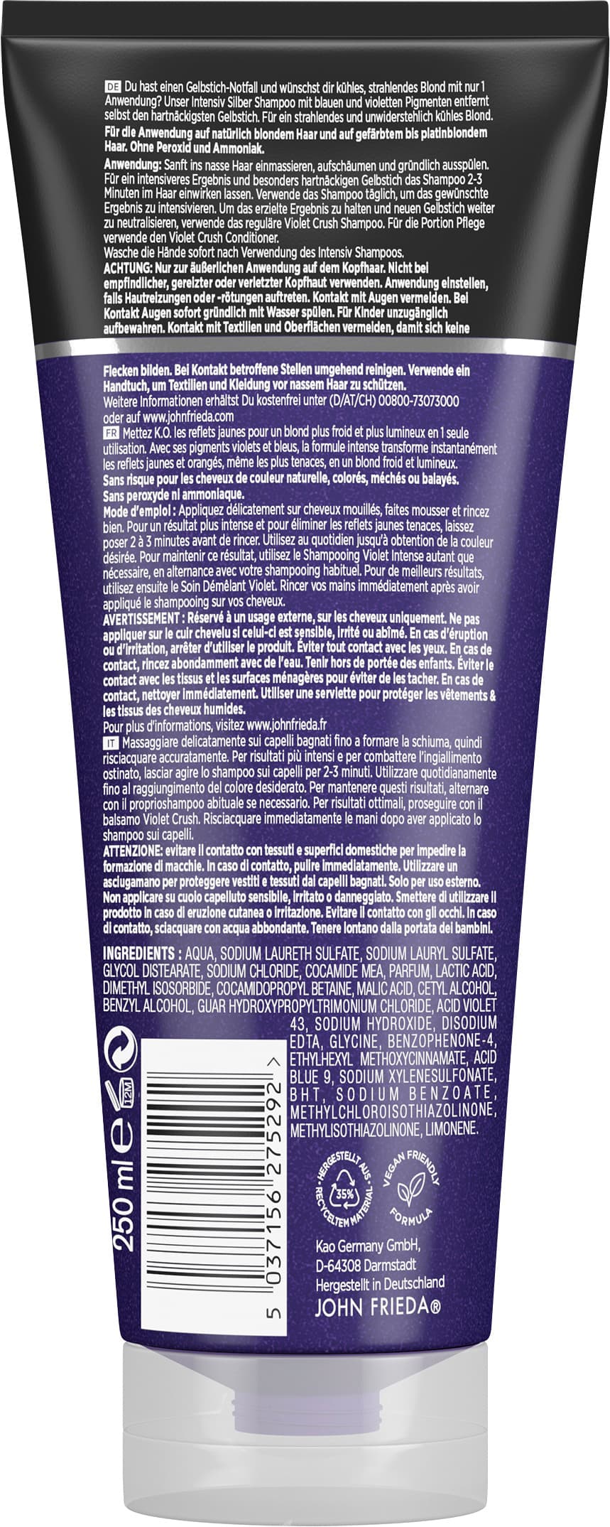 Produktbild John Frieda Violet crush Intensiv Silber Shampoo 2 von 2