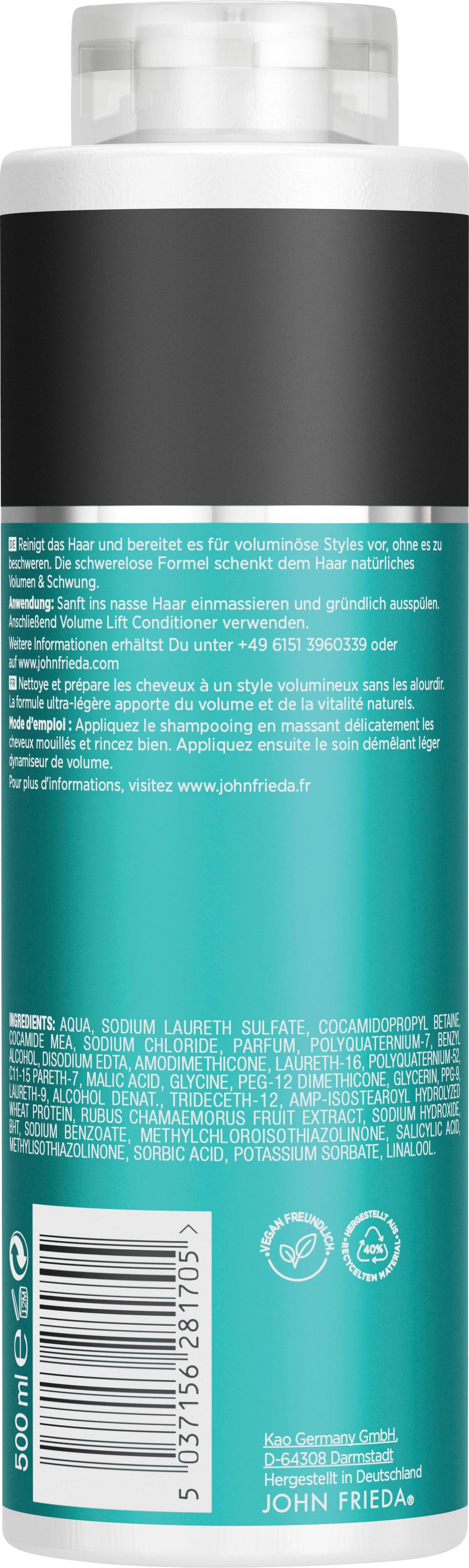 Produktbild JOHN FRIEDA VOLUME lift nicht beschwerendes Shampoo 500 ml 2 von 2