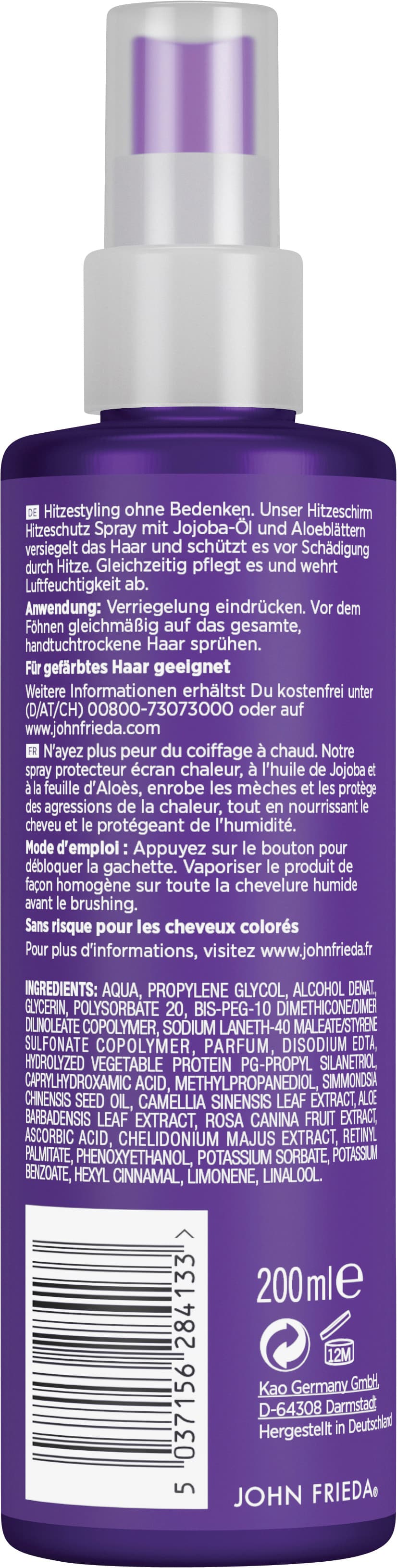 Produktbild John Frieda Frizz ease Hitzeschirm Hitzeschutz Spray 200 ml 2 von 2