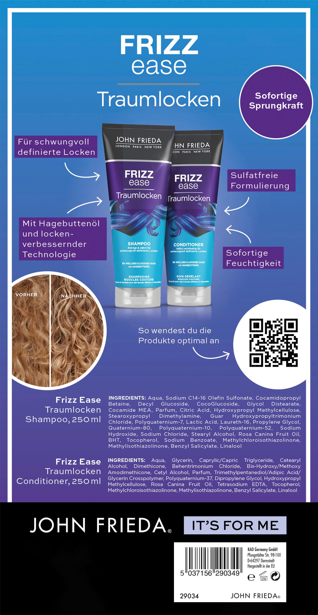 Produktbild John Frieda Frizz Ease Duo Traumlocken Shampoo + Condtioner 2 von 2