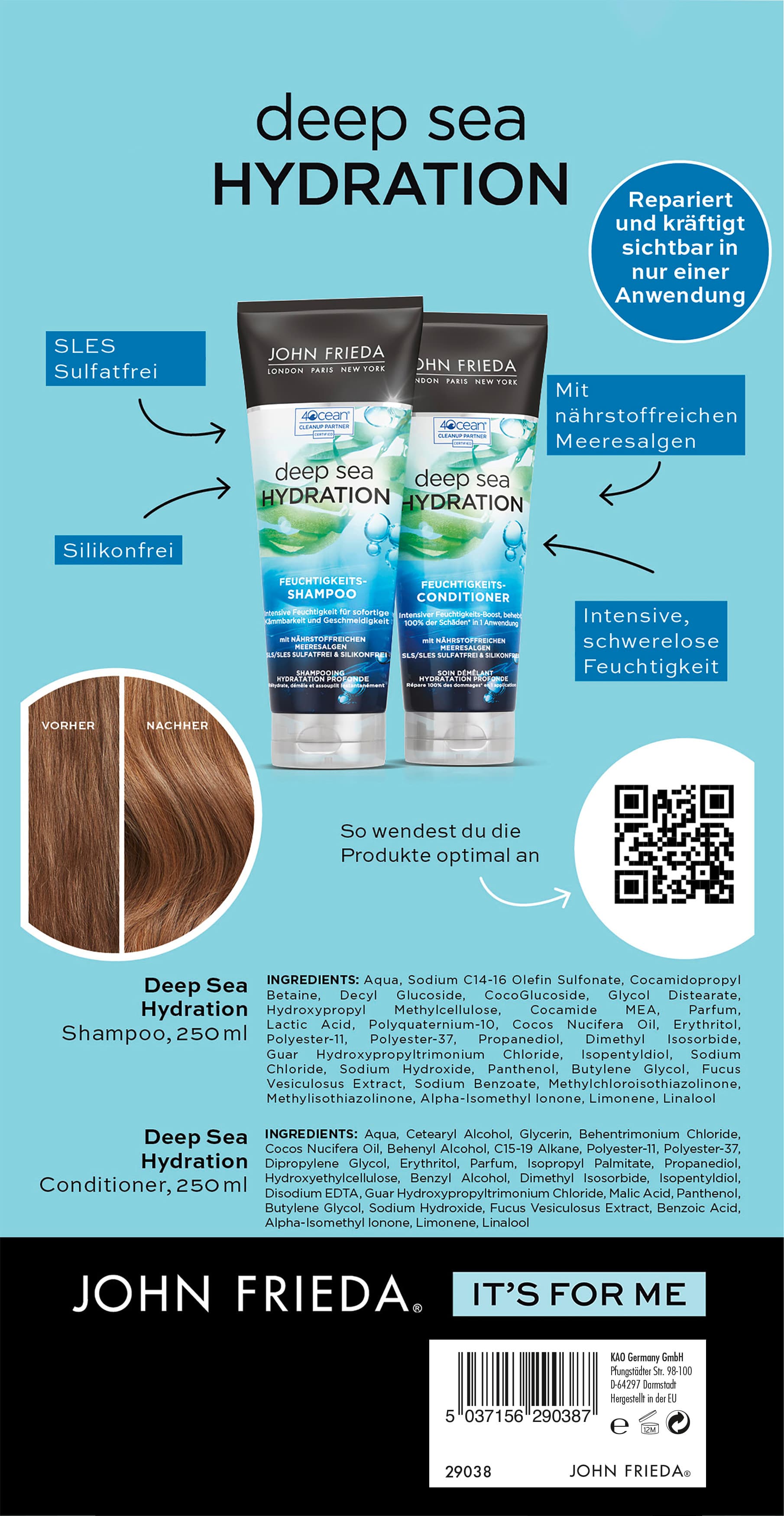 Produktbild John Frieda deep sea Hydration Duo Shampoo + Condtioner 2 von 2