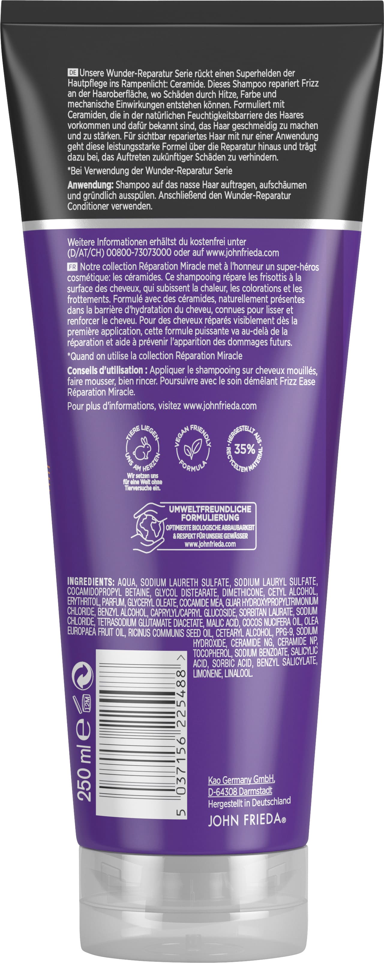 Produktbild John Frieda Frizz Ease Wunder-Reparatur Shampoo 250 ml 2 von 2