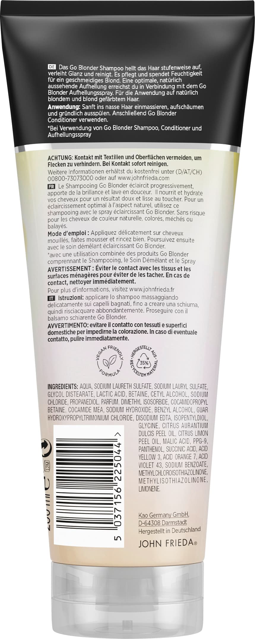 Produktbild John Frieda Go Blonder Aufhellendes Shampoo 250ml 2 von 2