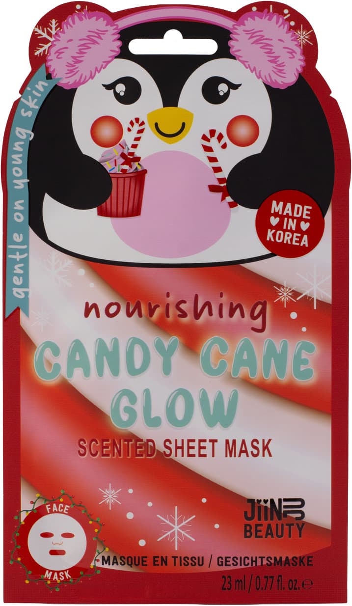 JIINJU Tuchmaske Candy Cane Glow