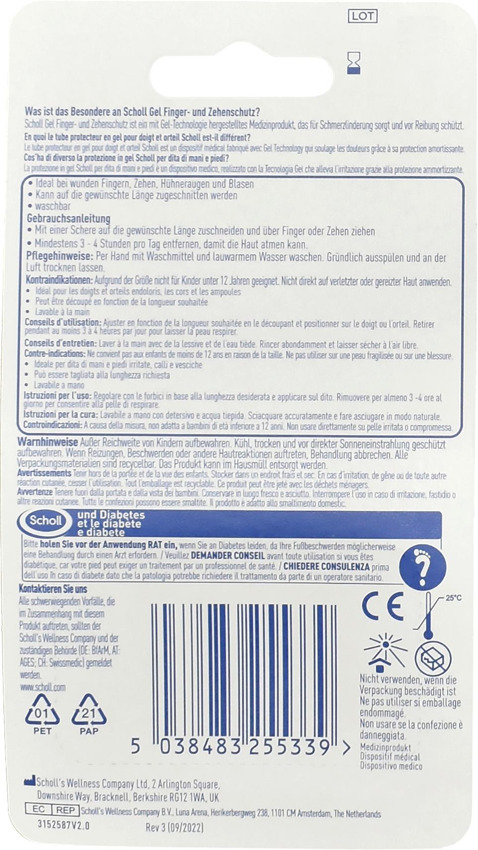 Produktbild Scholl Gel Finger- und Zehenschutz 2 von 2