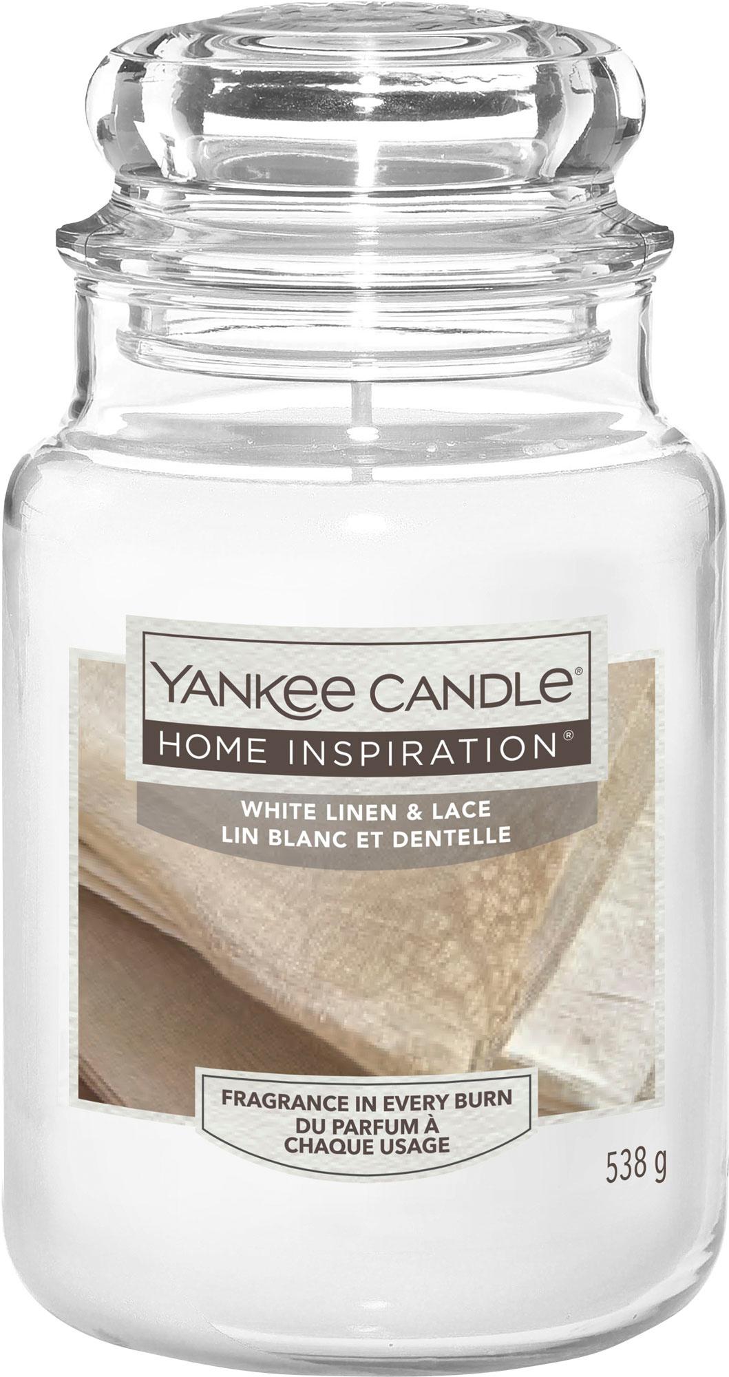 Yankee Candle Home Inspiration Große Kerze im Glas White Linen&Lace