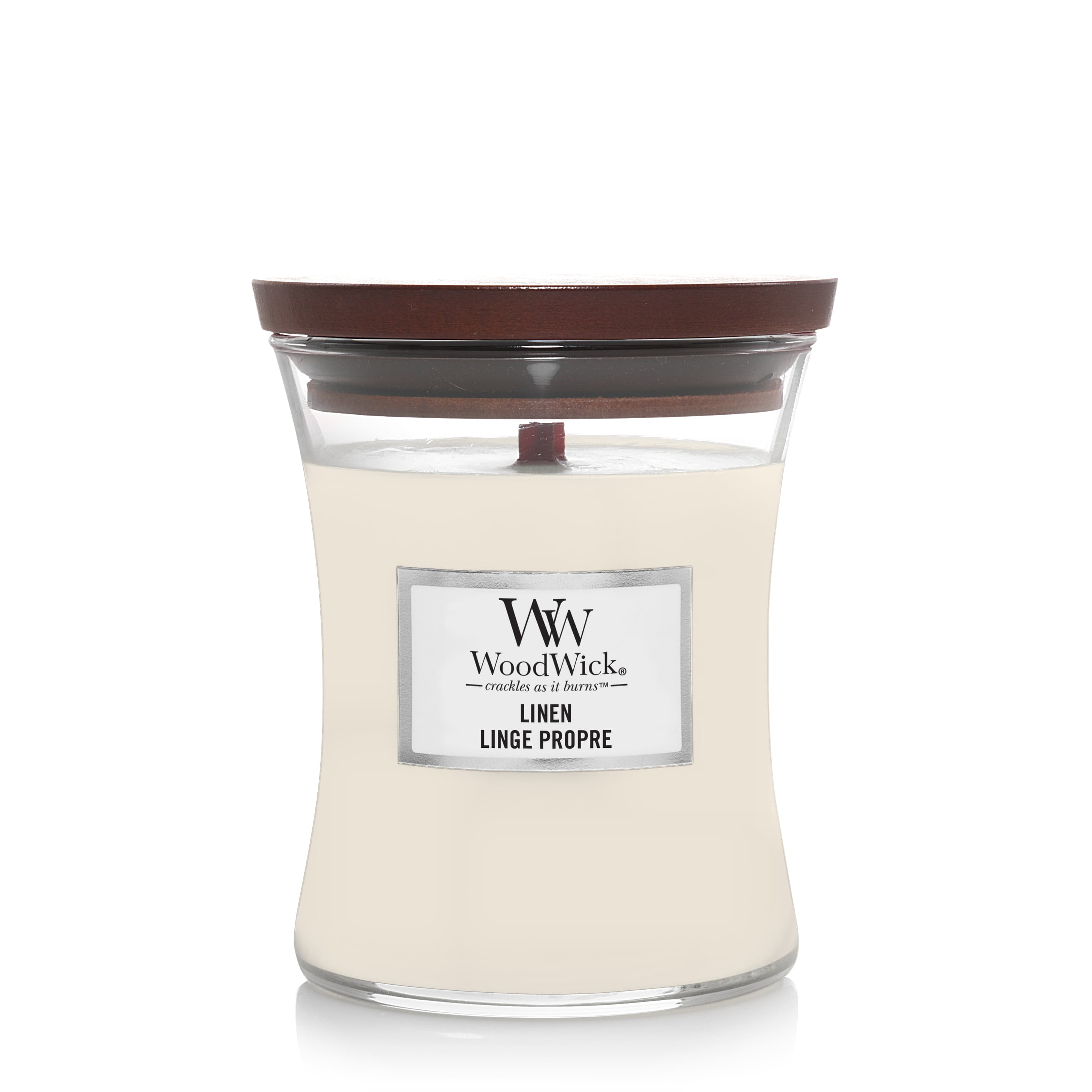 WoodWick Duftkerze Mittelgroße Kerze Linen