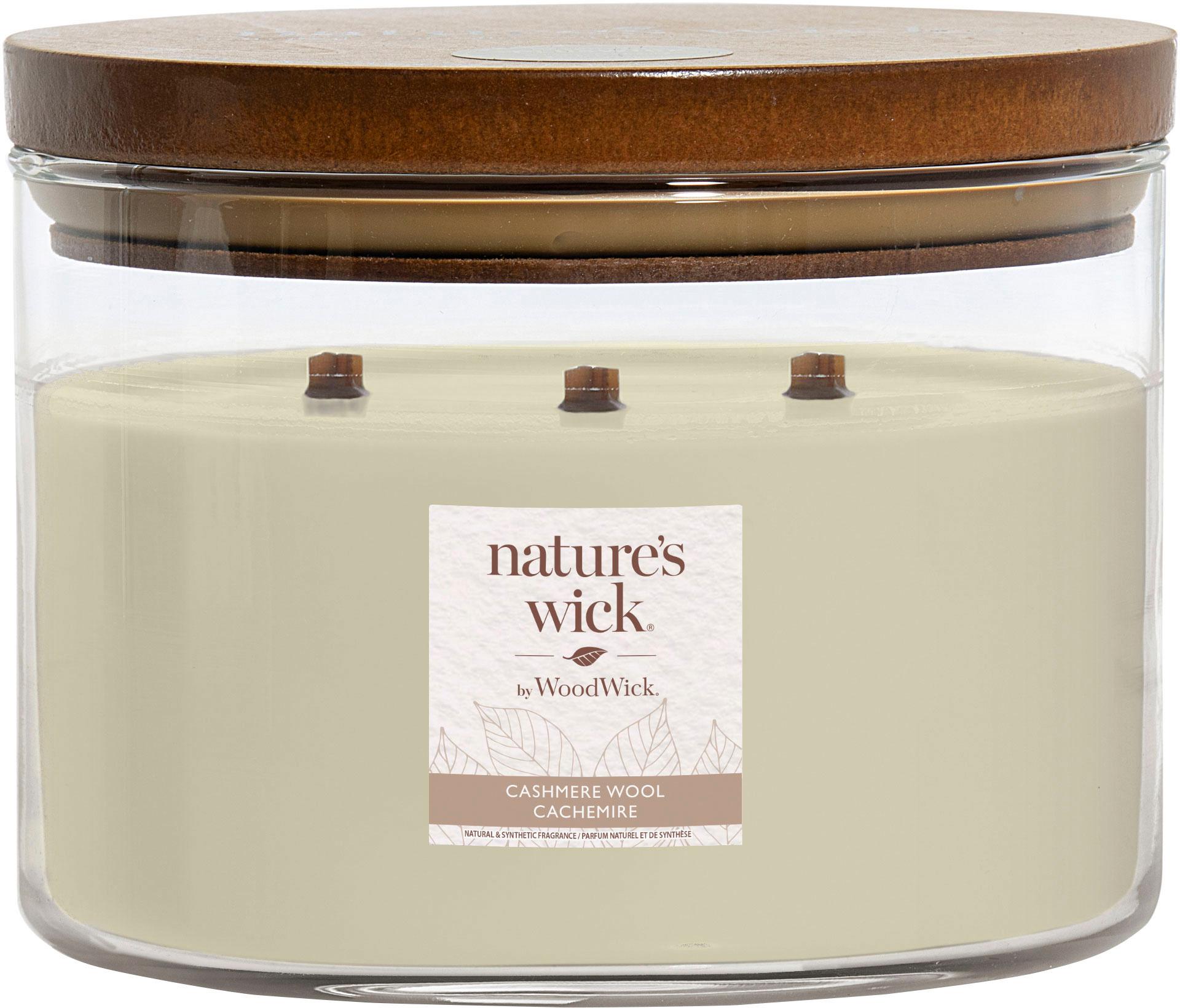 nature's wick 3-Docht-Kerze im Glas Cashmere Wool