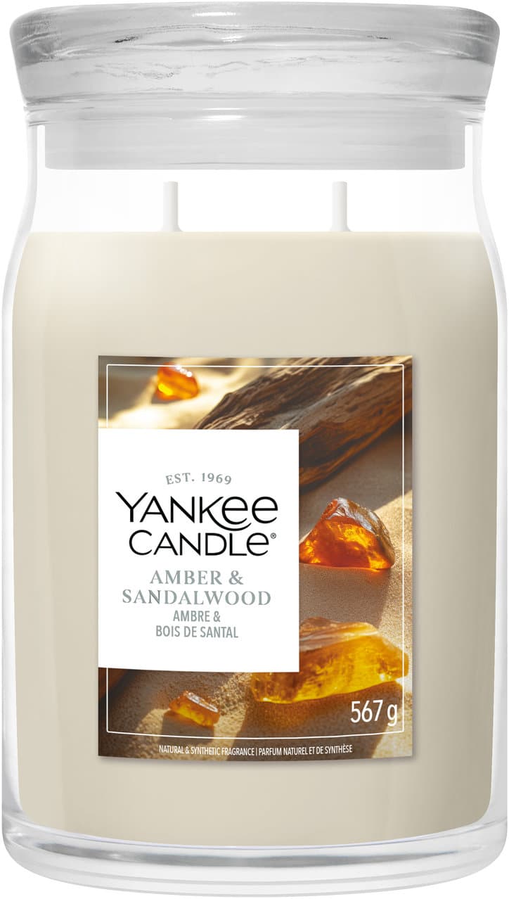 Yankee Candle Duftkerze Signature Große Kerze im Glas Amber & Sandalwood