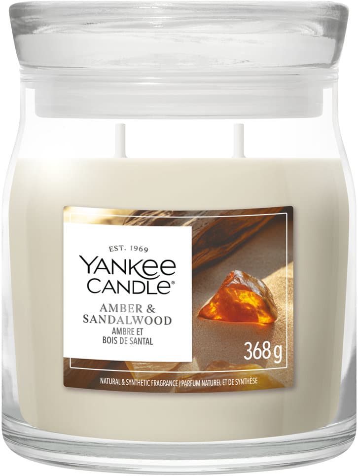 Yankee Candle Duftkerze Signature Medium Jar Amber & Sandalwood