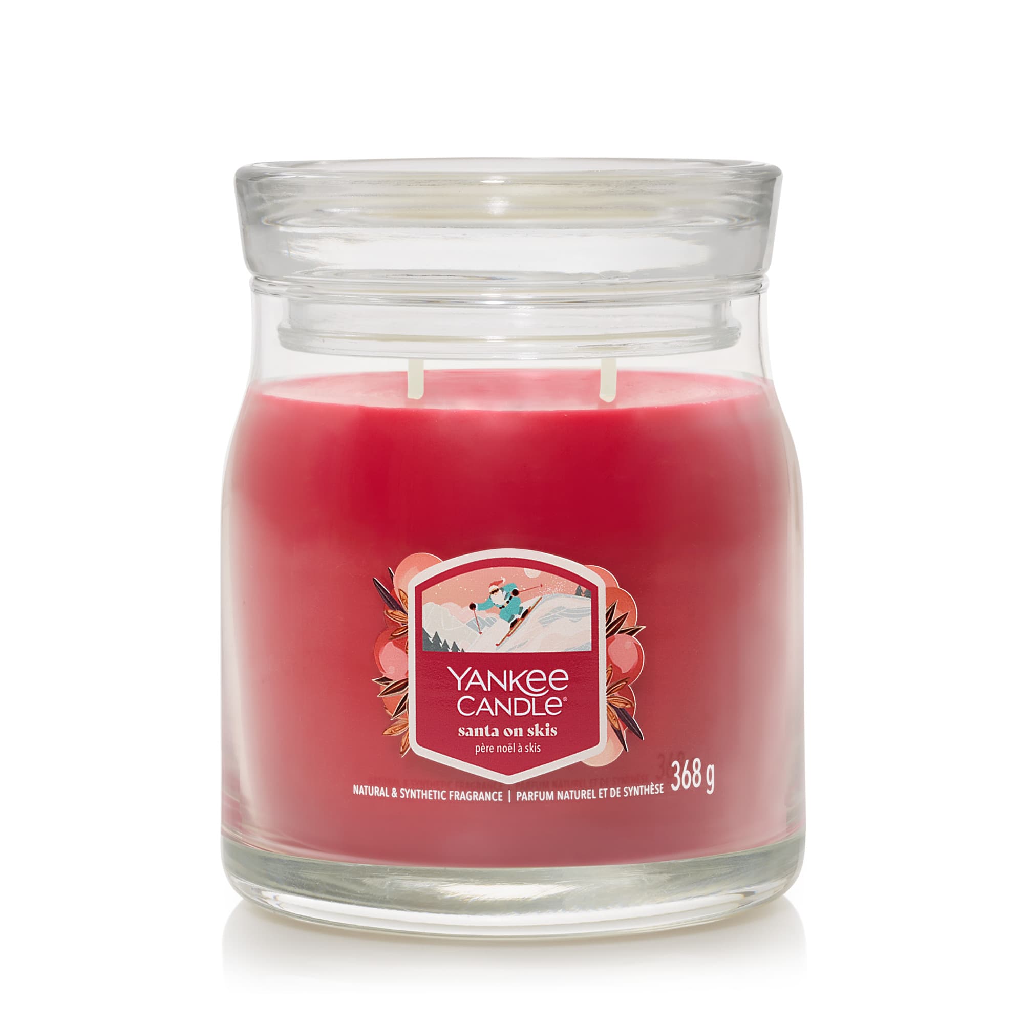 Yankee Candle Duftkerze Signature Mittelgroße Kerze im Glas Santa on Skis