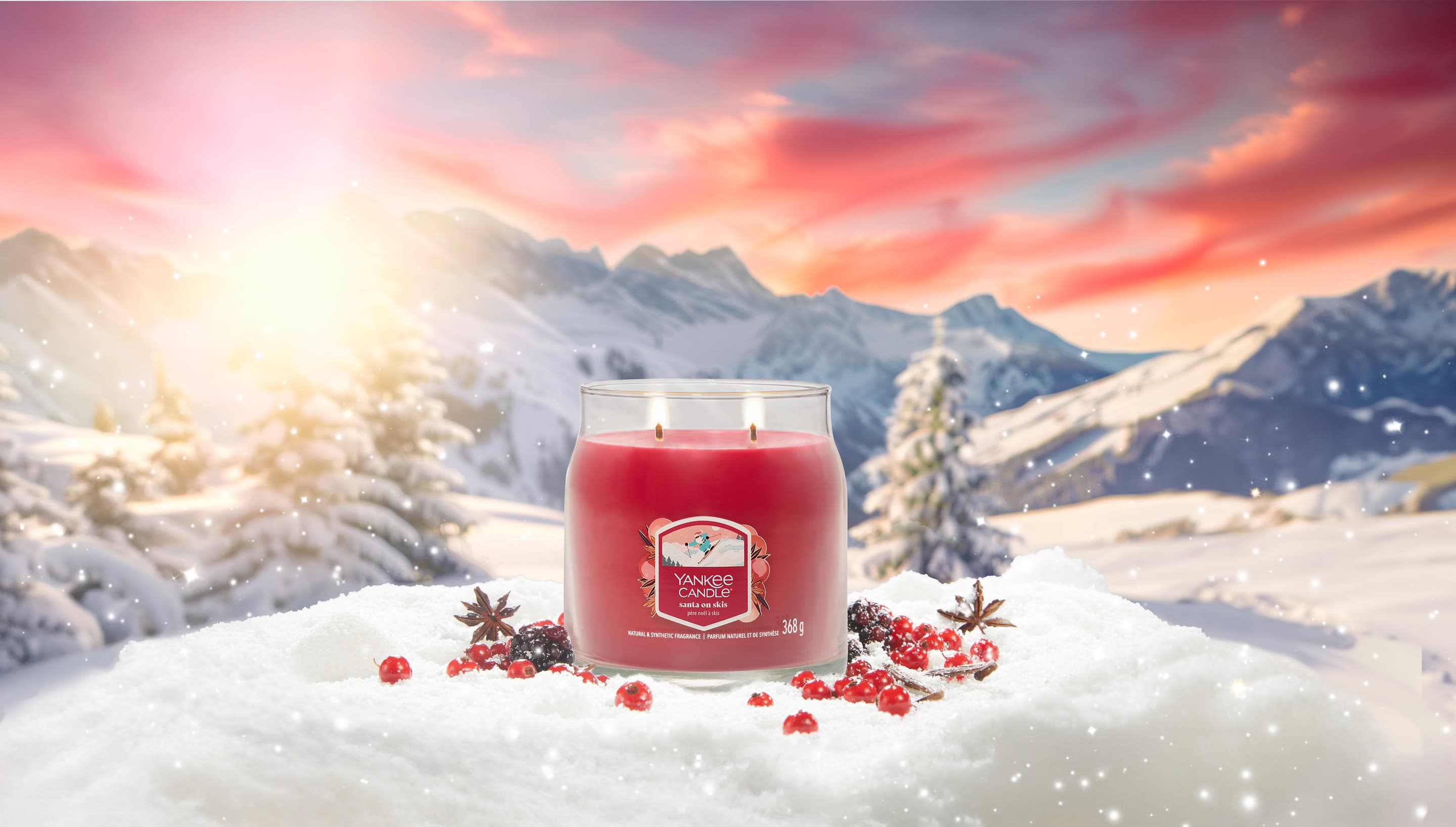 Produktbild Yankee Candle Duftkerze Signature Mittelgroße Kerze im Glas Santa on Skis 3 von 3