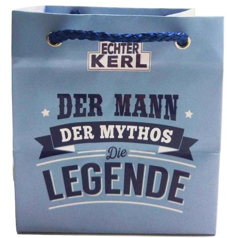H&H Echter Kerl Emaille-Becher Geschenktasche