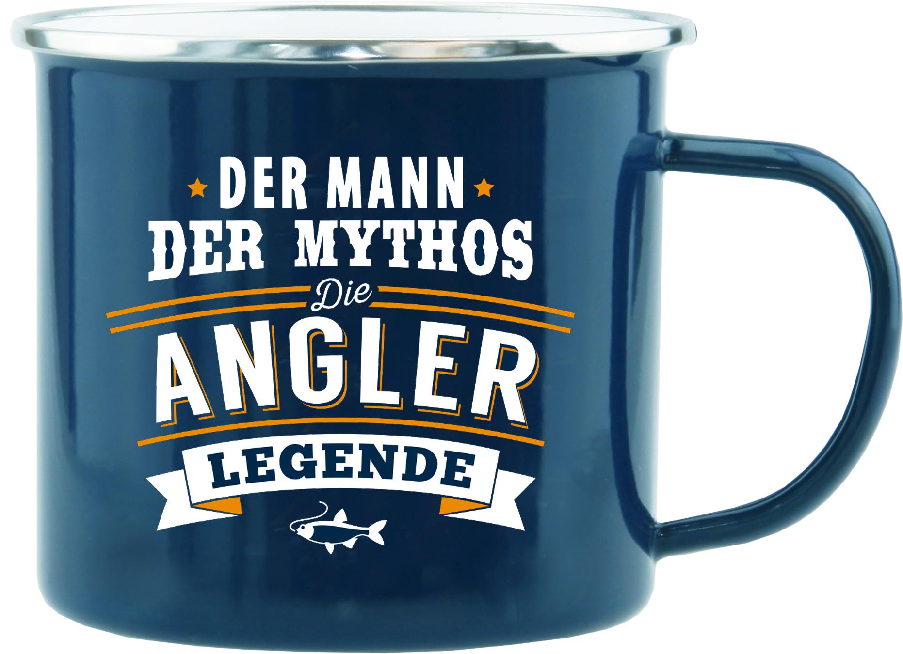 H&H Echter Kerl Emaille-Becher Angler