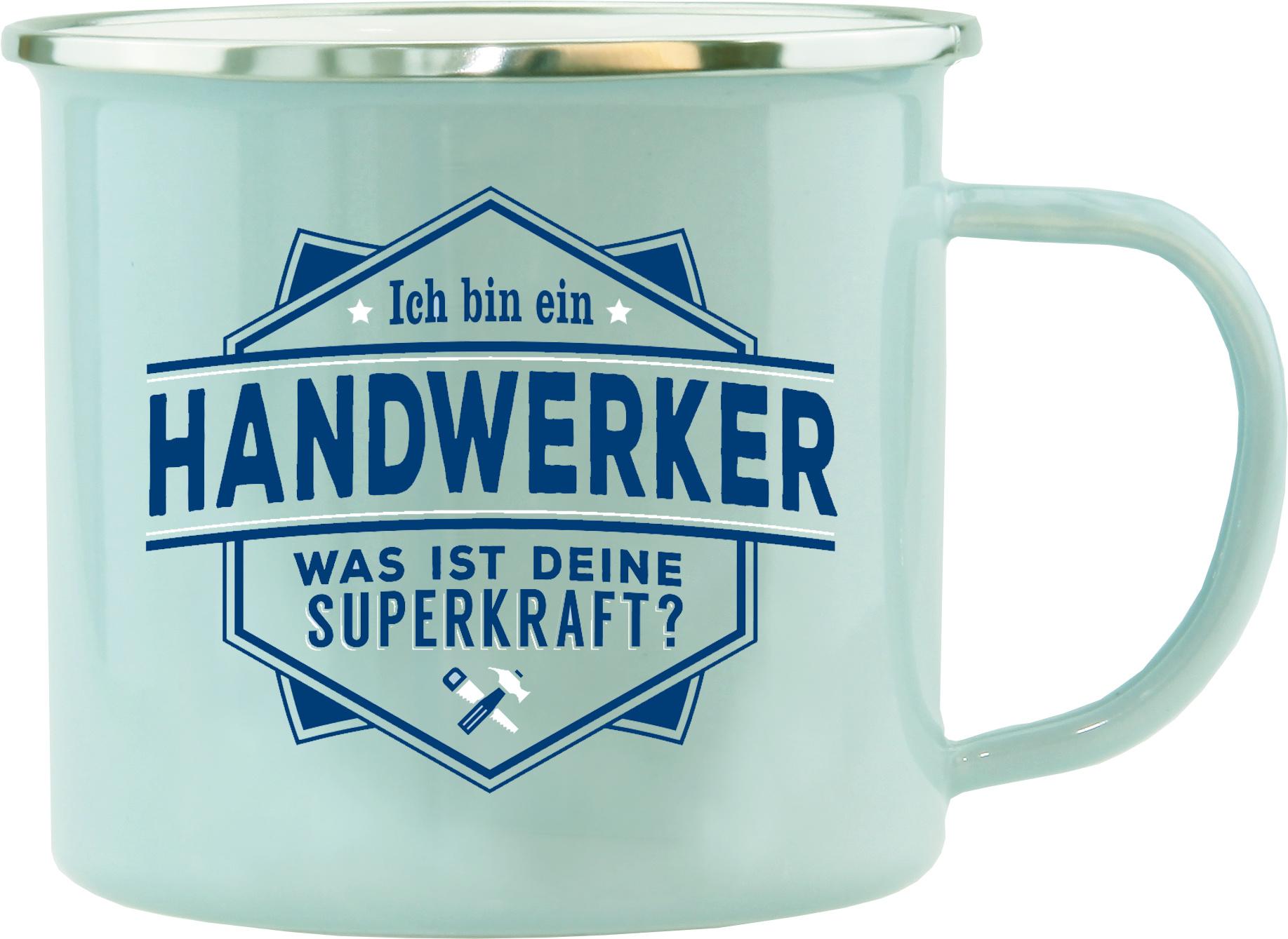 H&H Echter Kerl Emaille-Becher Handwerker