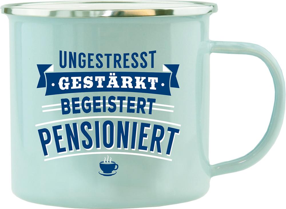 H&H Echter Kerl Emaille-Becher Im Ruhestand