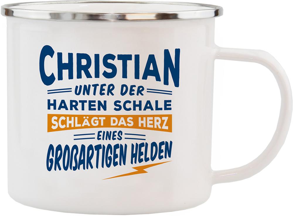 H&H Echter Kerl Emaille-Becher Christian