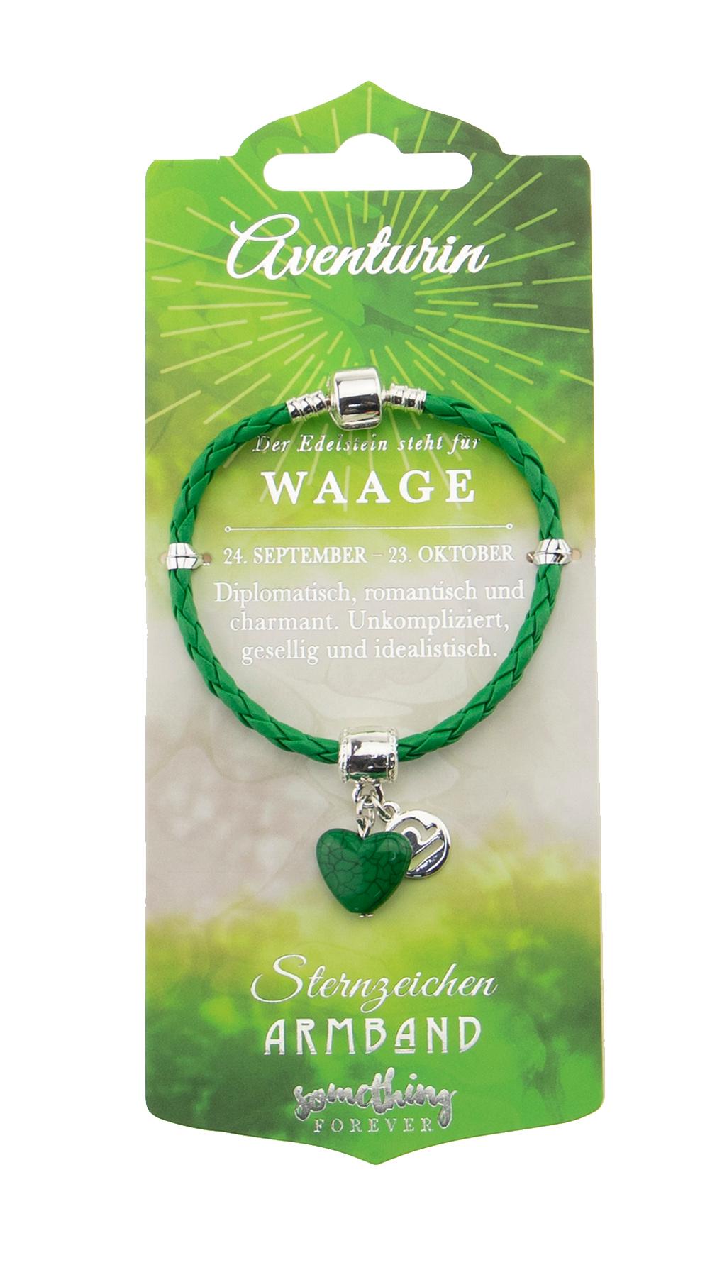 H&H Edelstein Leder-Armband Waage