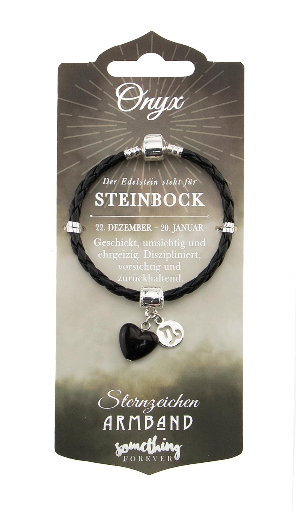 H&H Edelstein Leder-Armband Steinbock