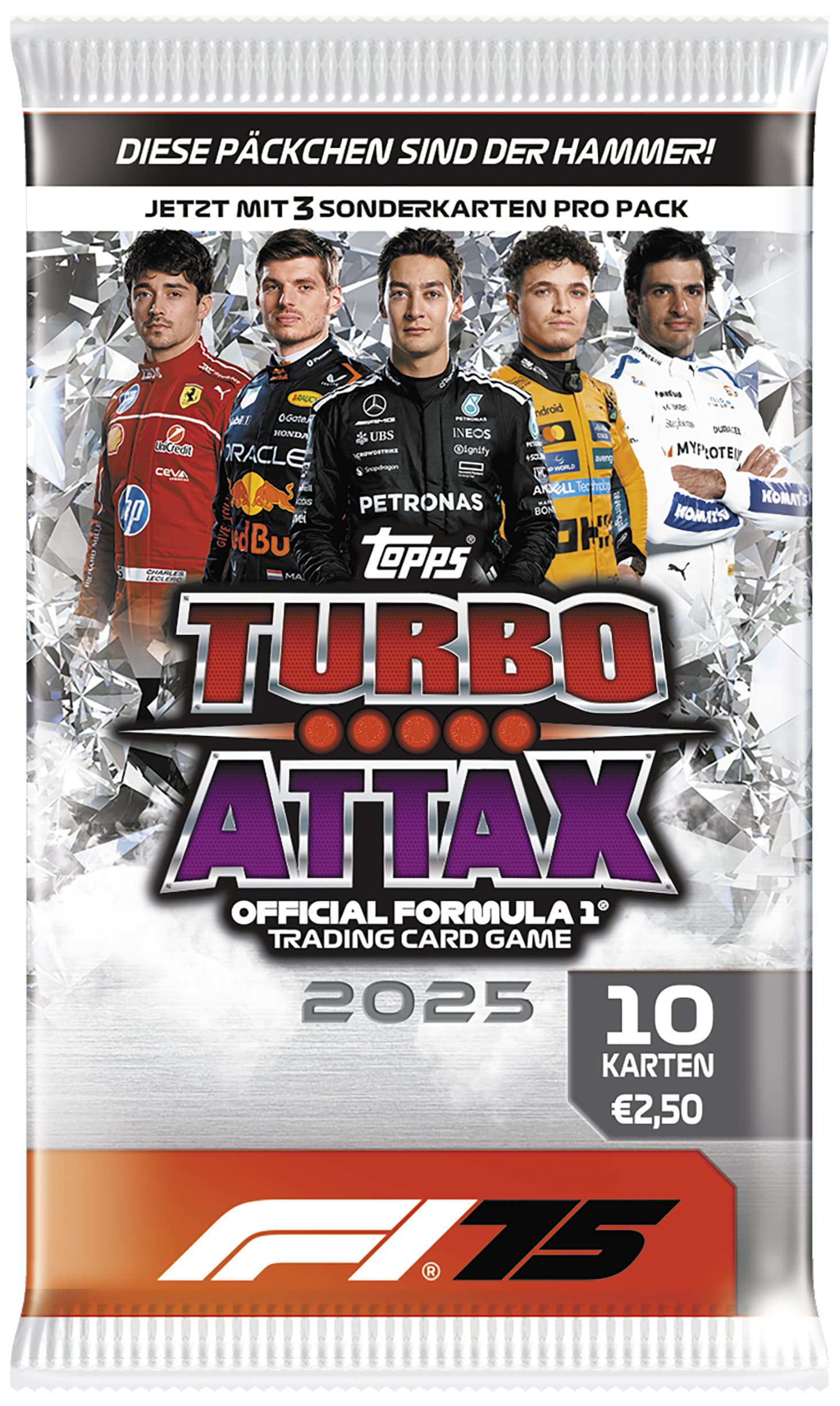 Topps Turbo Attax Formel 1 TC 2025 – Booster Pack | Diamond Collection