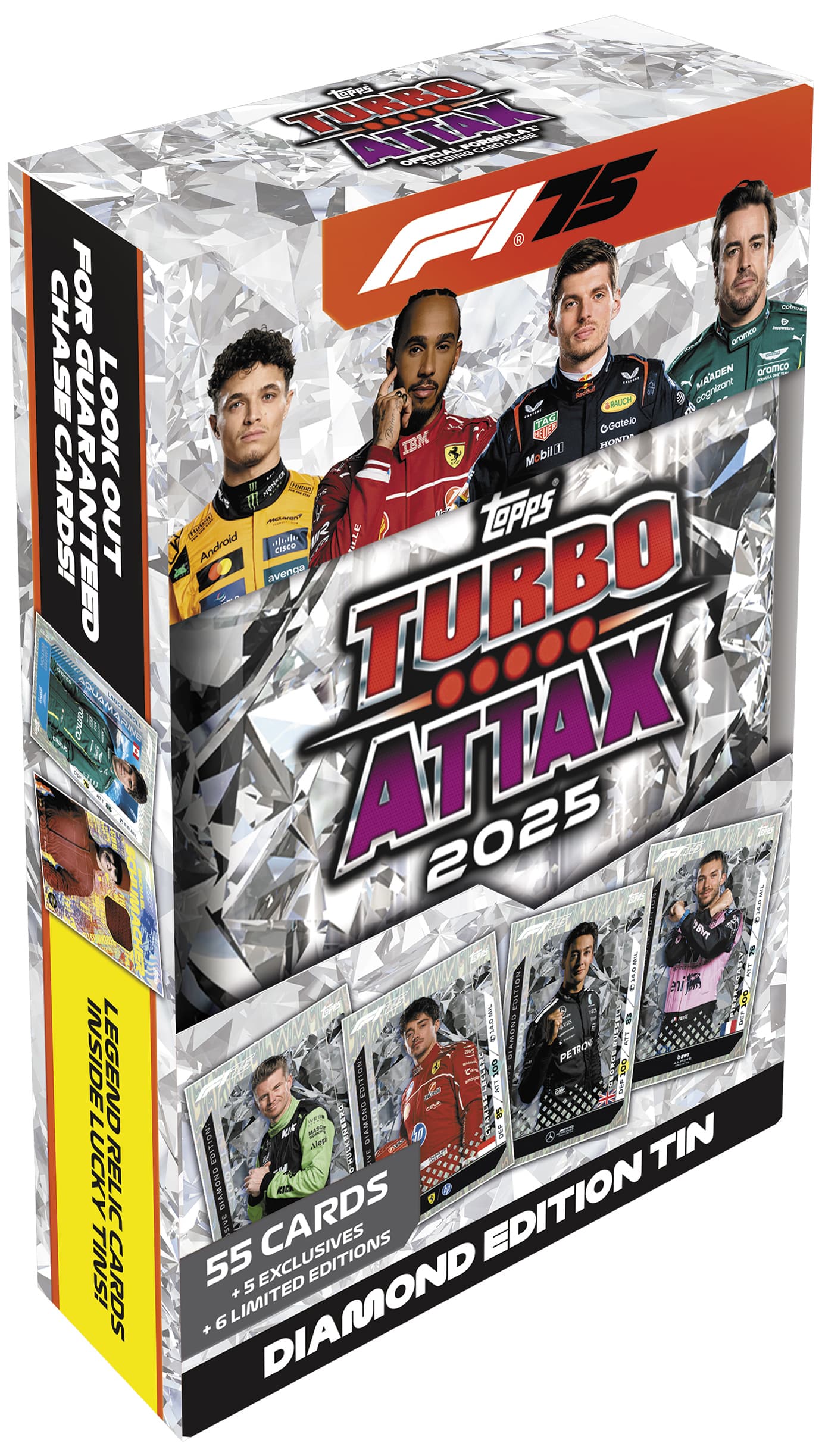 Topps Turbo Attax Formel 1 TC 2025 – MEGA TINS | Diamond Edition | 75 Jahre F1, 1 Stück, sortiert