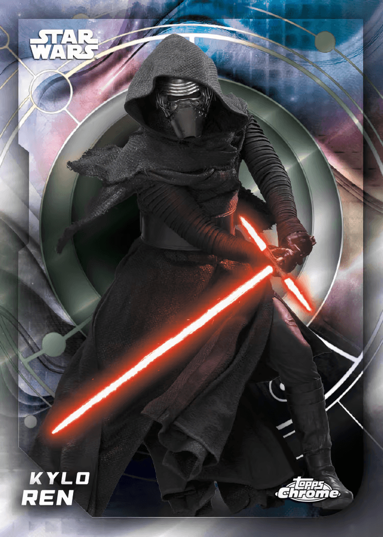 Topps Chrome Star Wars 2026 Value Box mit 32 Trading Cards und 4 RayWave Refractor Parallels