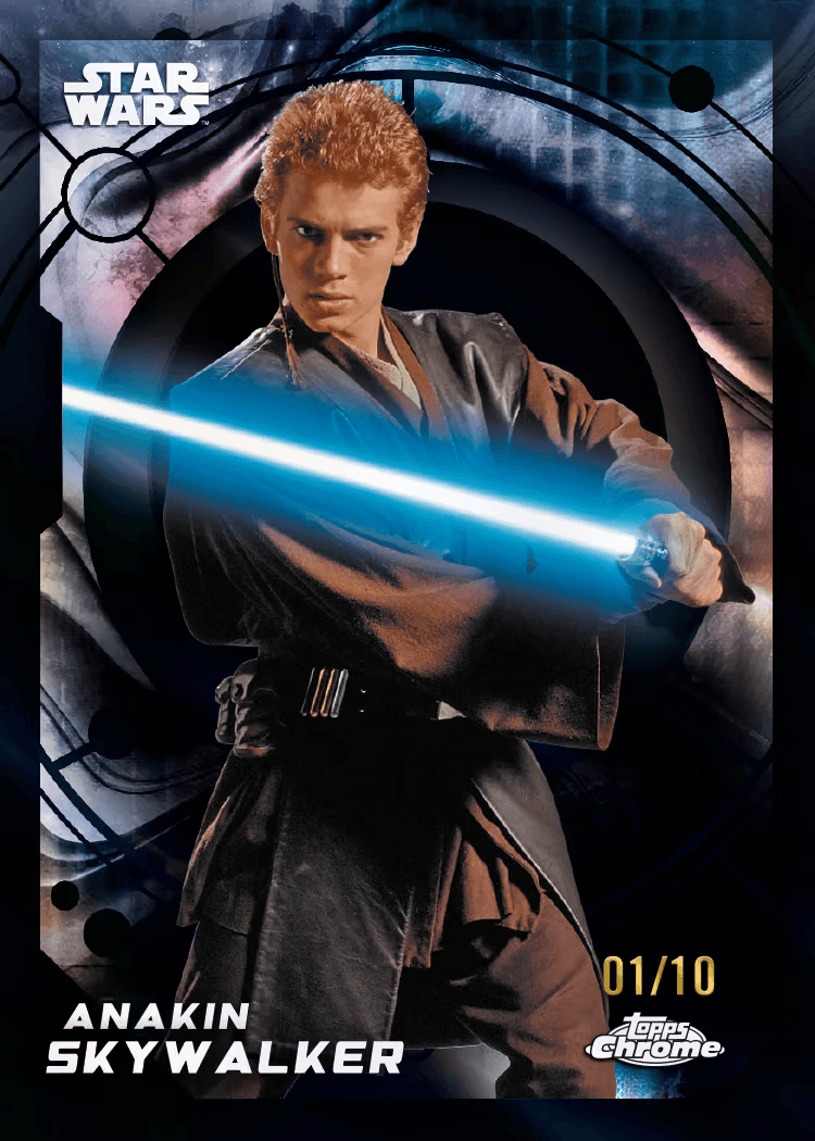 Topps Chrome Star Wars 2026 Value Box mit 32 Trading Cards und 4 RayWave Refractor Parallels