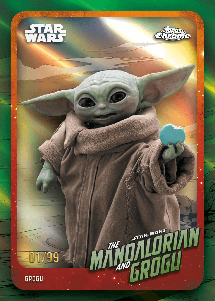 Topps Chrome Star Wars 2026 Value Box mit 32 Trading Cards und 4 RayWave Refractor Parallels