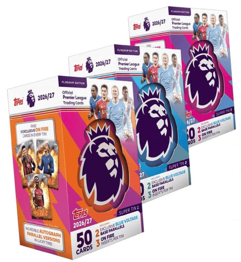 Topps Flagship Premier League Trading Cards 2026/2027 – SUPER TIN sortiert (keine freie Auswahl)