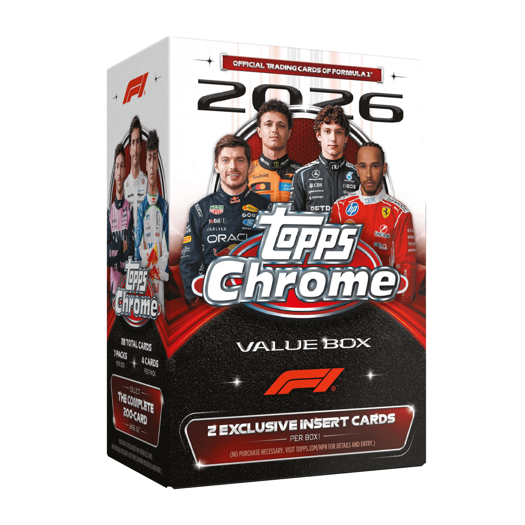 Topps Chrome Formula 1 2026 Value Box – 28 F1 Sammelkarten