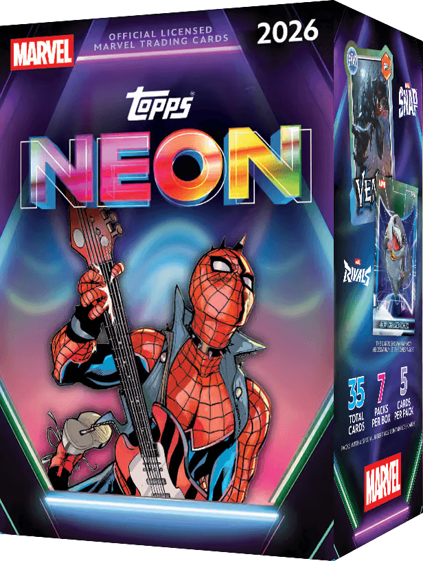 Topps Marvel Neon 2026 Value Box – 35 Sammelkarten in 7 Packs