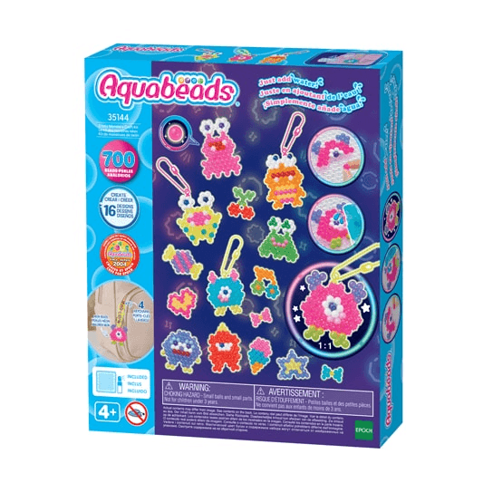 Aquabeads Verrückte Monster Bastelset – Kreativset mit 700 Perlen, Neon-, Glitzer- & Sternperlen inkl. Zubehör ab 4 Jahren