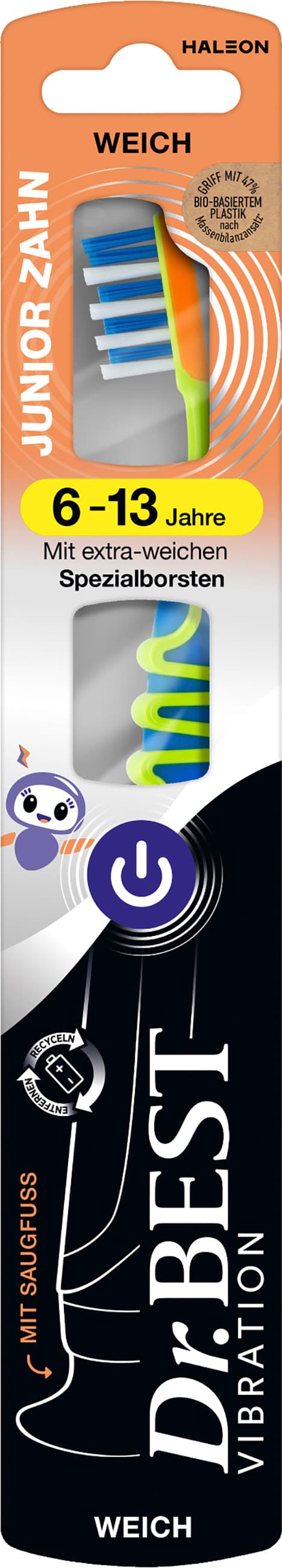 Cepillo de dientes vibratorio Dr.BEST KIDS Junior Cepillo de dientes suave