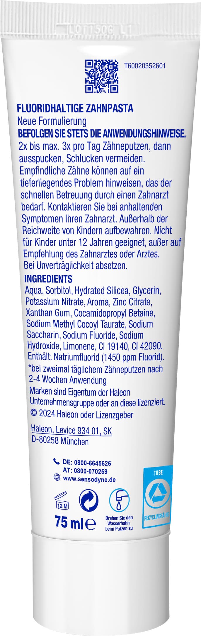 Produktbild Sensodyne MultiCare Zahnfleischschutz Zahncreme 75ml 3 von 12