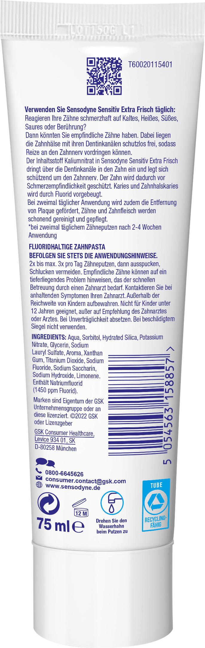 Produktbild Sensodyne Sensitiv Extra Frisch Fluorid 2 von 9