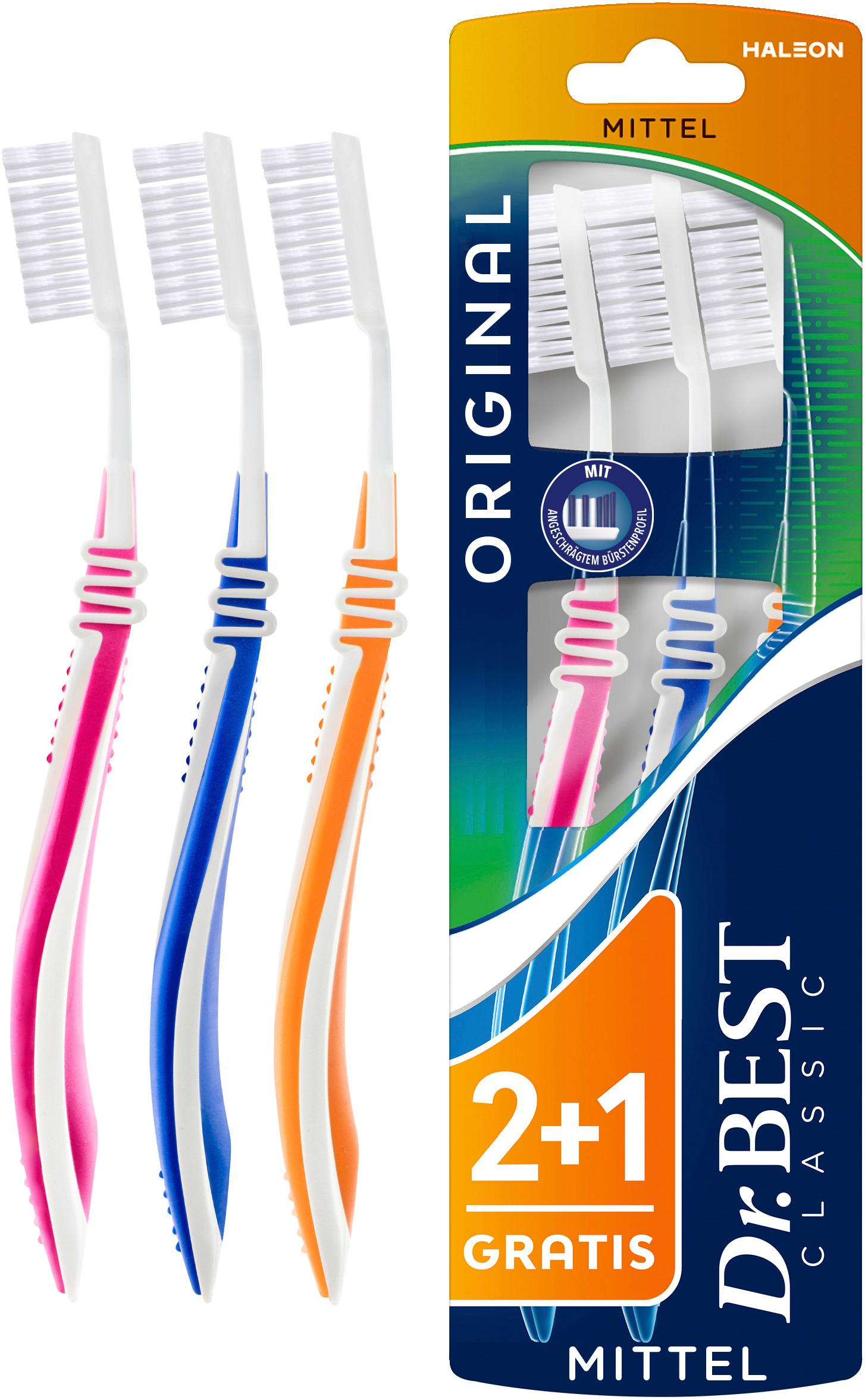 Produktbild Dr.BEST Classic Original mittel 2+1 Zahnbürste 5 von 8