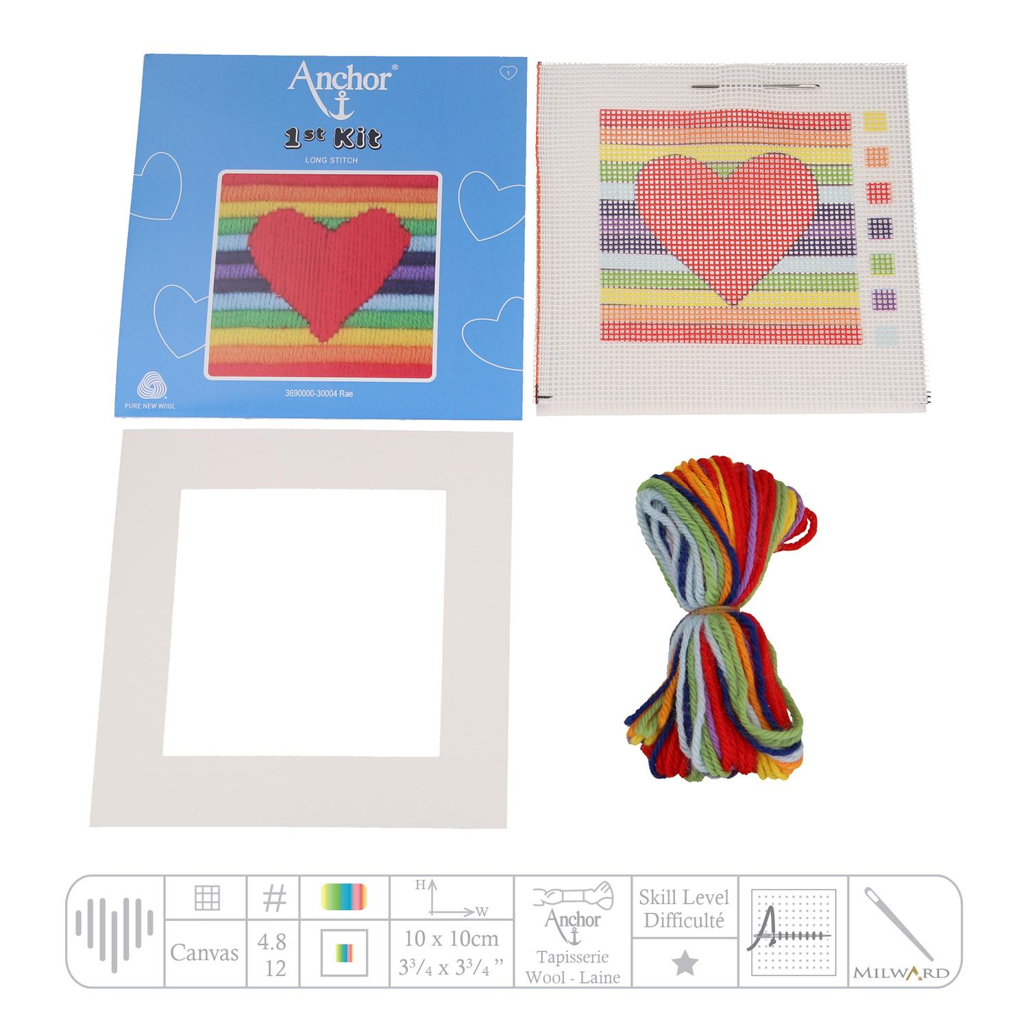 Produktbild Anchor Stickset 1st Kit - Herz auf Regenbogen 2 von 2