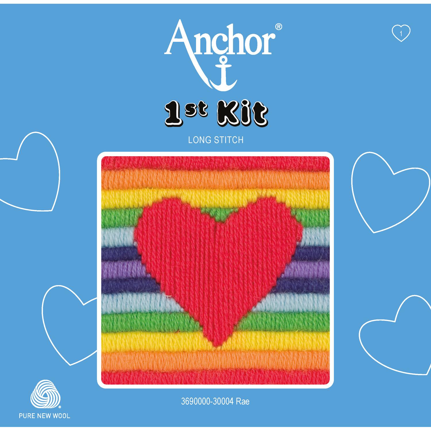 Anchor Stickset 1st Kit - Herz auf Regenbogen