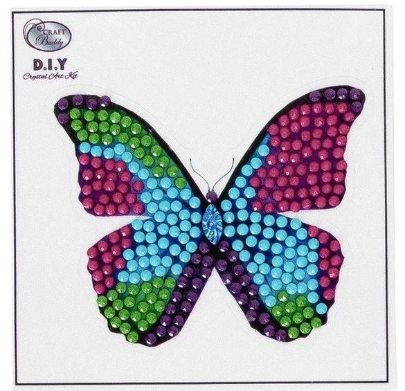 Craft Buddy - Crystal Art Diamond Painting Motiv Sticker-Bastelset Set Schmetterling