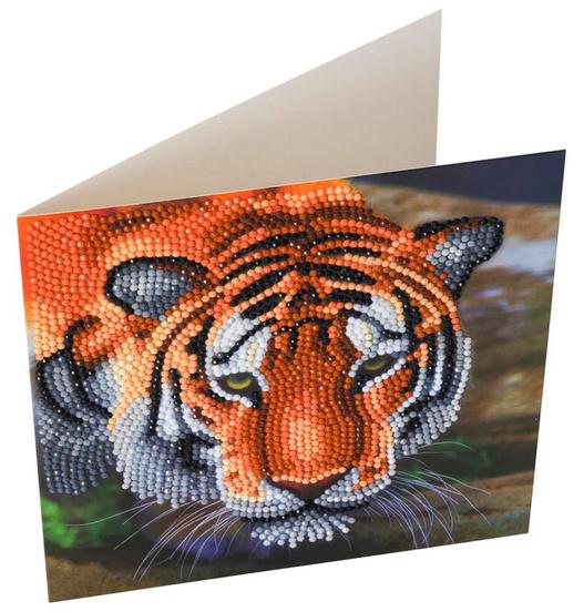 Produktbild Craft Buddy - Crystal Art Diamond Painting Card Kit Tiger, 18 x 18 cm 2 von 4