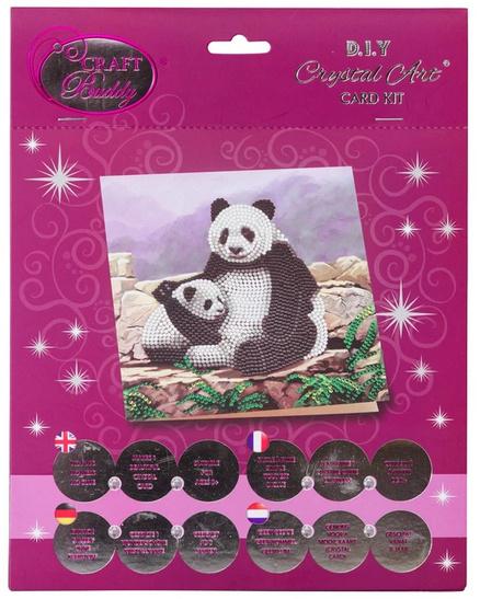 Produktbild Craft Buddy - Crystal Art Diamond Painting Card Kit Panda 18 x 18 cm 2 von 2
