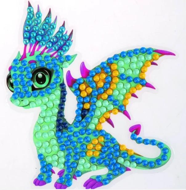 Craft Buddy - Crystal Art Diamond Painting Motiv Sticker-Bastelset Set Freundlicher Drachen